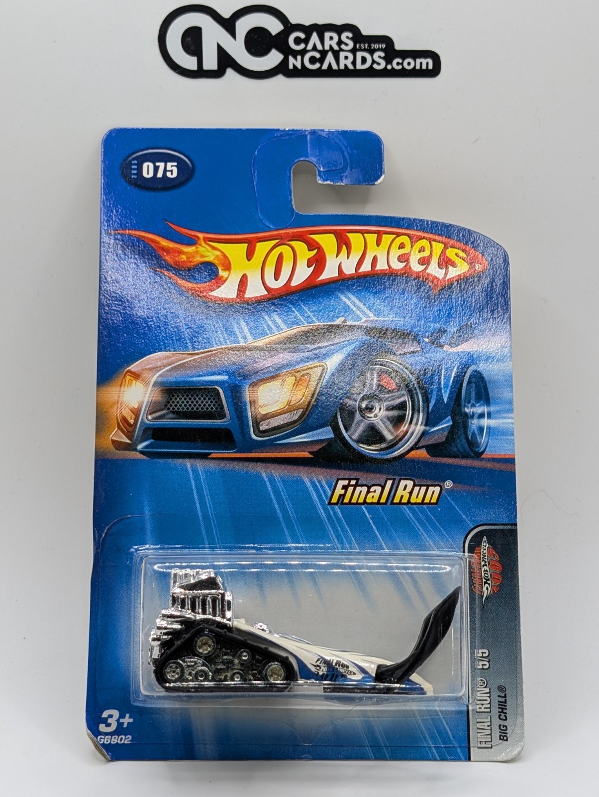 2005 Hot Wheels Final Run 5/5 Big Chill White Collector #75 (Card Damage)