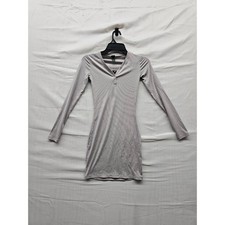 Wild Fable Womens Henley Ribbed Mini Dress Gray Polyester Blend Casual Size XXS