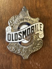 Oldsmobile Original Enamel Shield Style Blue White Radiator Badge Emblem Gm Vtg