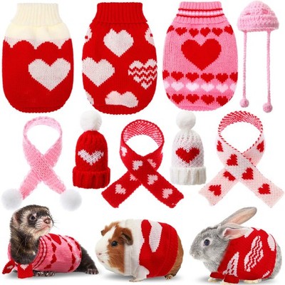 MiniInflat 3 Set Guinea Pig Clothes Hamster Sweater Ferret Small, Red, Pink 