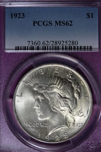 1923 PCGS MS62 PEACE DOLLAR #B51500