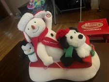 Hallmark Jingle Pals 2007 Sleigh Ride Snowman Dog Penguin Musical Christmas Deco