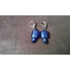 Blue Glass Beads Dangle Earrings Matching Blue Wire Silver Tone Leverbacks — photo 1