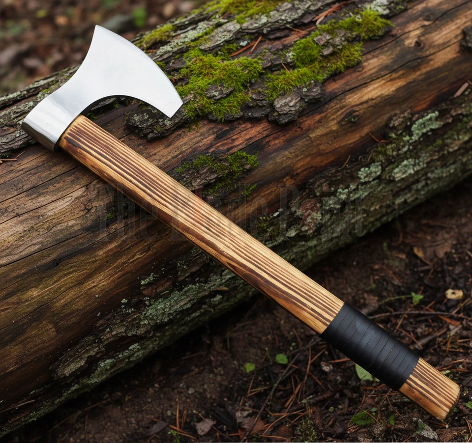 Hacha Ragnar Vikinga Forjada a Mano Personalizada | Hacha de Lanzamiento Grabada con Funda Foto 3 de 4