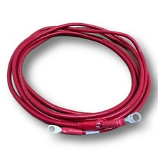 6 AWG Copper 14' Red Battery Cable 3/8" Lugs Wire Car Marine Inverter RV