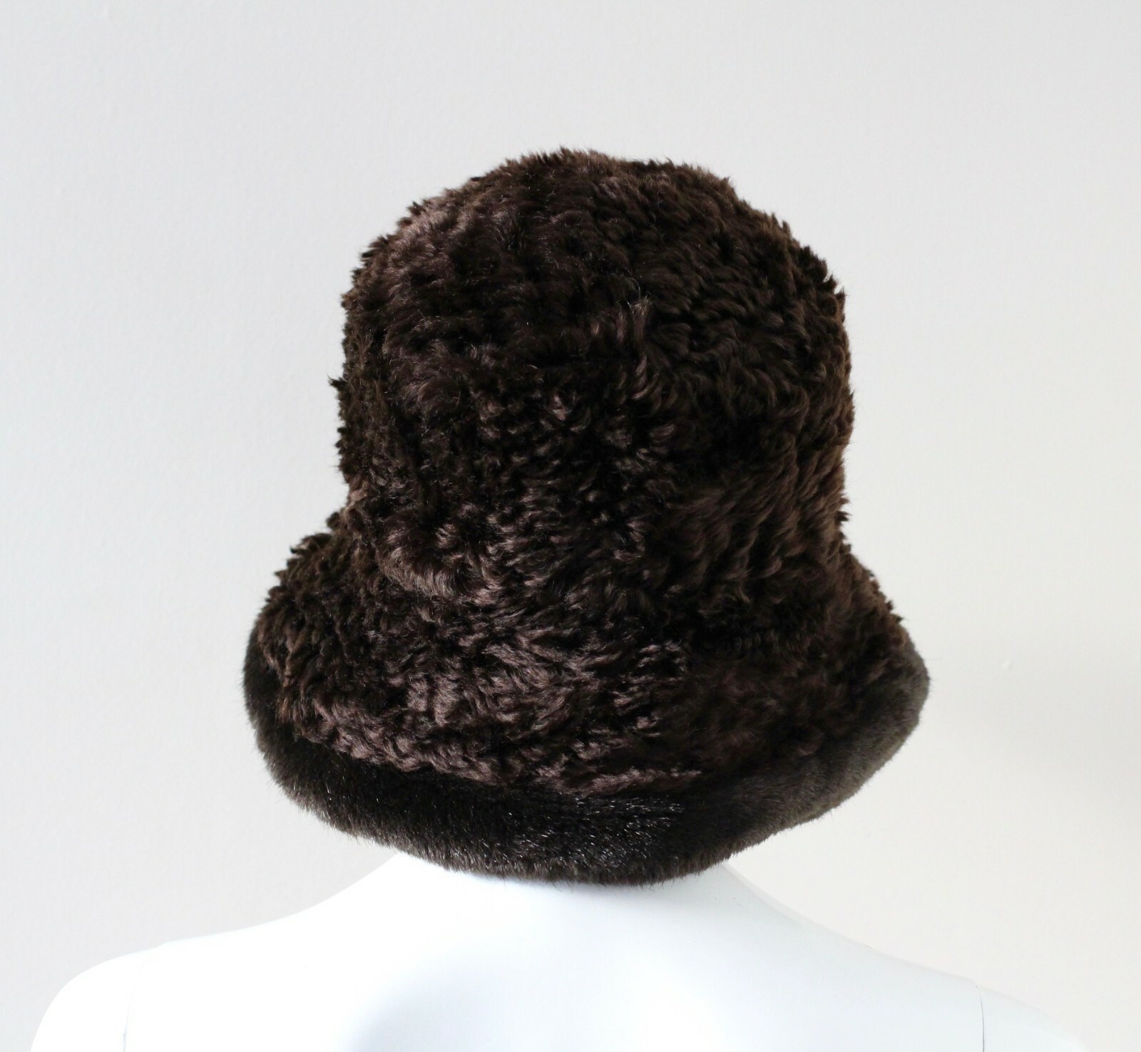 PHILIP TREACY brown faux fur sheepskin mink winter bucket hat unisex 59 image 4