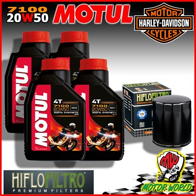 KIT TAGLIANDO OLIO 7100 20W50 + FILTRO HARLEY DAVIDSON FXR Super Glide 1991 1992