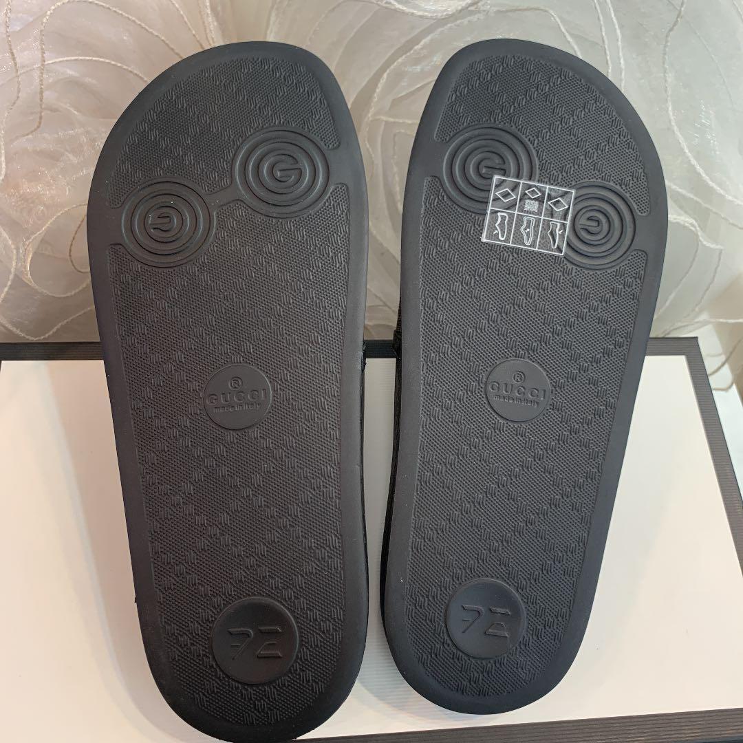 GUCCI GUCCY Print Slide Sandal 36 Black X Gold authentic GUCCI GUCCY Print Slide Sandal 36 Black X Gold authentic
