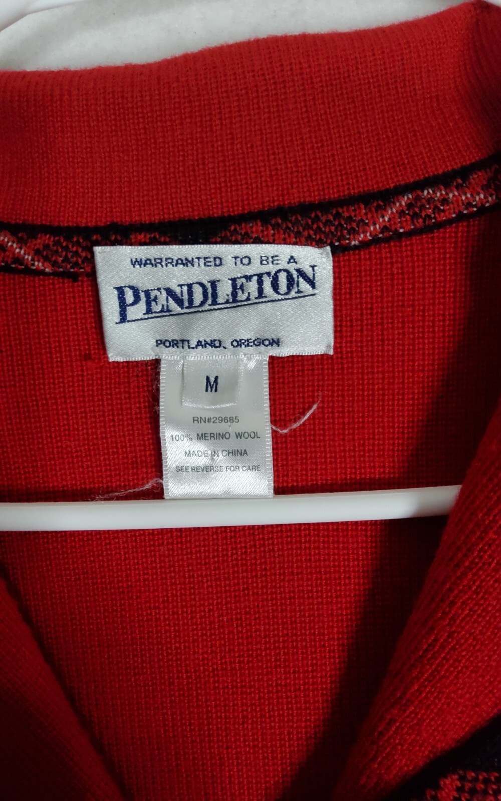 Pendleton Jacket Women's Medium Red Button Up Fro… - image 2