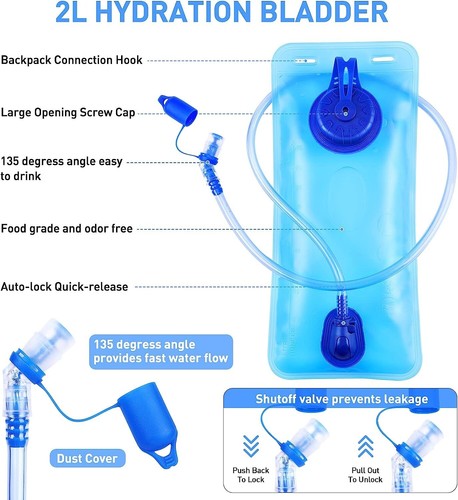 Hydration Pack, Hydration Backpack w/2L Hydration Bladder Lightweight Insulation - Picture 7 of 8