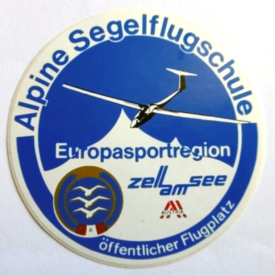 Werbe-Aufkleber Alpine Segelflugschule Zell am See Flugplatz Salzburg Österreich