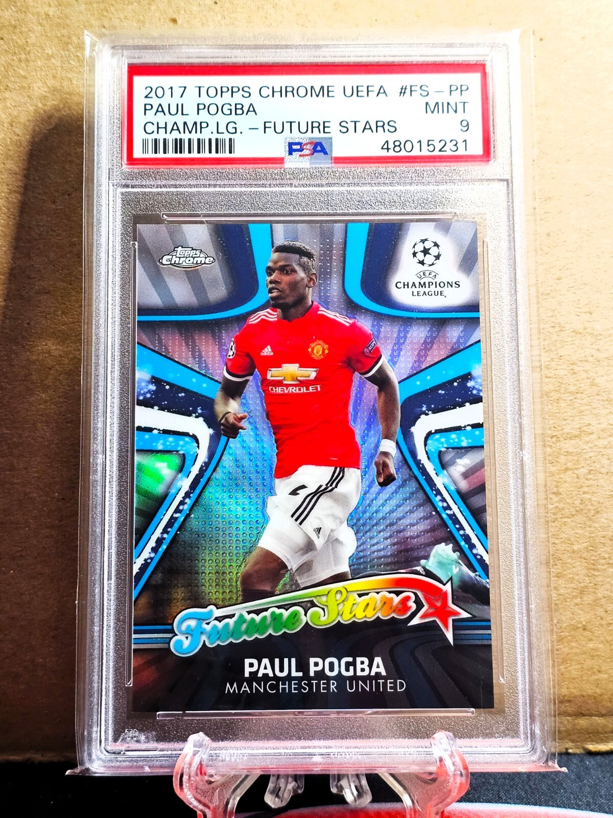 2017 Topps Chrome UEFA Paul Pogba Champions League Future Stars #FS-PP PSA 9
