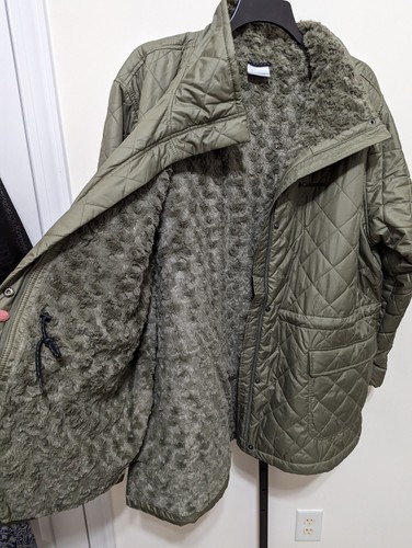 Columbia Women's Plus Green Copper Crest Novelty Jacket Faux Fur Lined 2X $230 - Picture 9 of 11