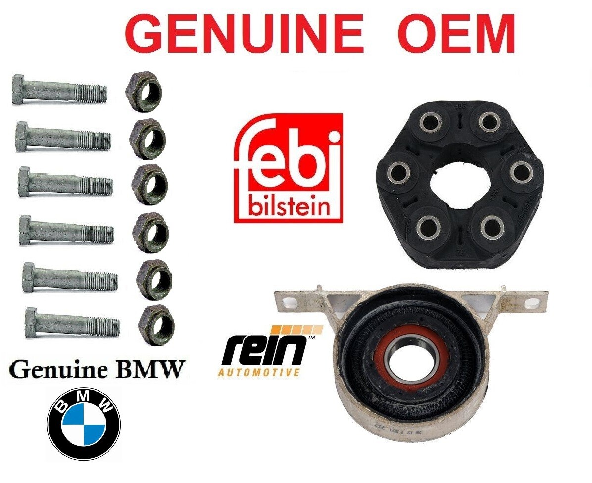 OEM Driveshaft Shaft center Support Bearing Flex Disc Joint SET BMW E46