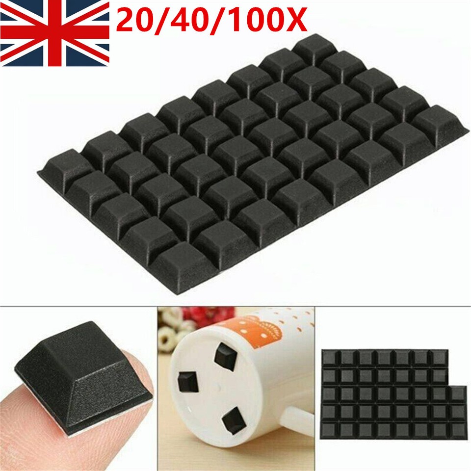 20/40/100Pcs Black Square Rubber Feet SelfAdhesive Bumper Door Buffer