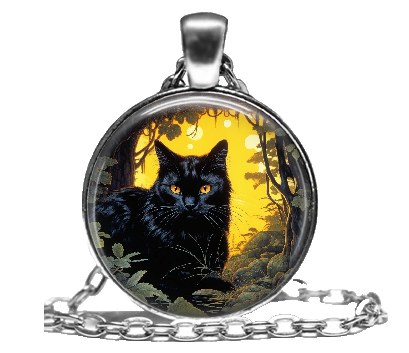 Folheado a Prata de Vidro Preta Fashion Colares e pingentes