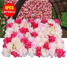 4pcs Flower Panels Artificial Flowers Wall Home Decor Wedding Party Background