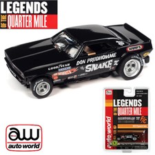 Auto World 4Gear Hot Wheels Don The Snake Prudhomme '73 Plymouth Blk HO Slot Car