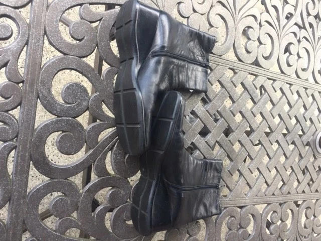 Mima Black Leather Zipper Boots Size 8 (EUR 38) - Image 3 of 4