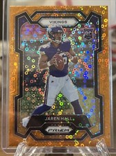 2023 Panini Prizm Football Jaren Hall Orange Disco RC Minnesota Vikings QB