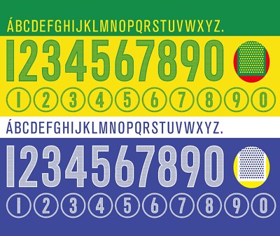 Name&Number Set For Brazil Copa 2004 Home/Away Retro Football Soccer