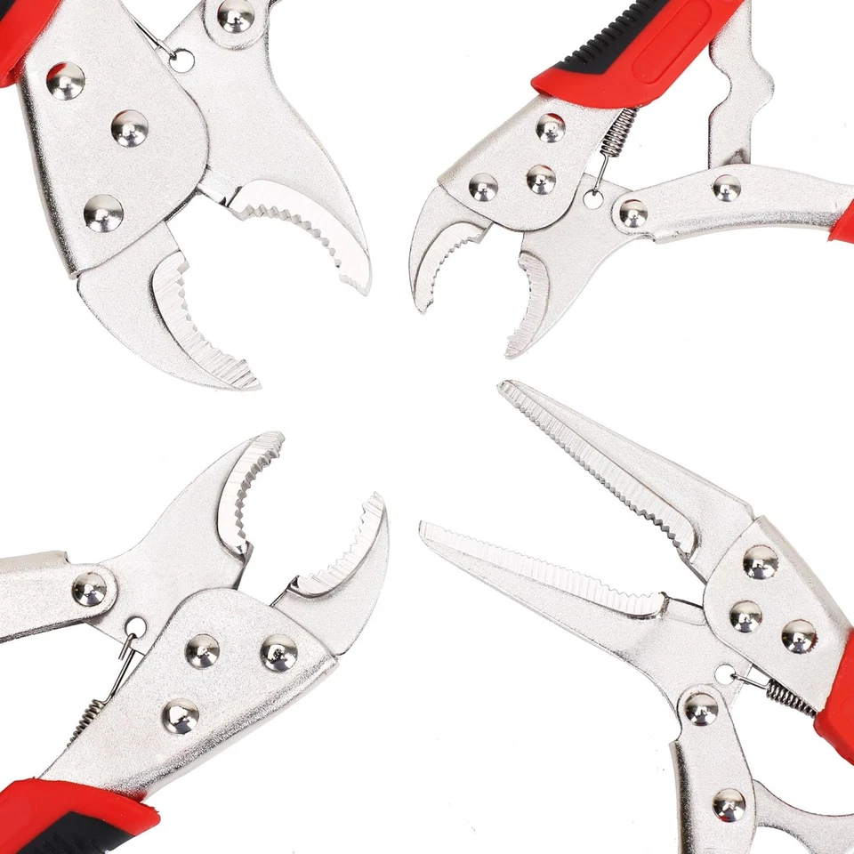 4-Piece Locking Pliers Set with Heavy Duty Grip, 5", 7" and 10" Curved Jaw, 6-1/ - Image 4 of 4