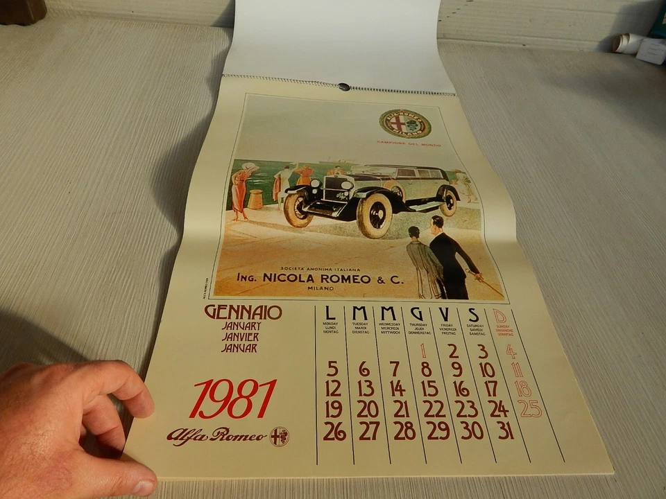 CALENDARIO ORIGINALE ALFA ROMEO ANNO 1981 - Immagine 3 di 4