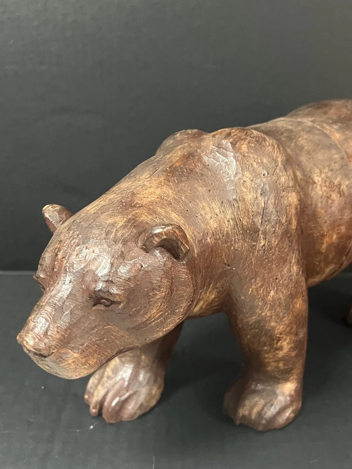CARVED WOOD PAPER MACHE MOLD/SCULPTURE OF POLAR BEAR  #P139 - Image 3 of 4