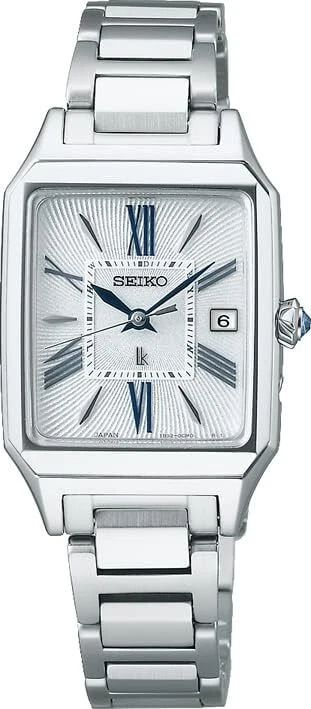 Seiko Watch Lucia Grow Square Design Solar Radio SSVW209 Women s Silver