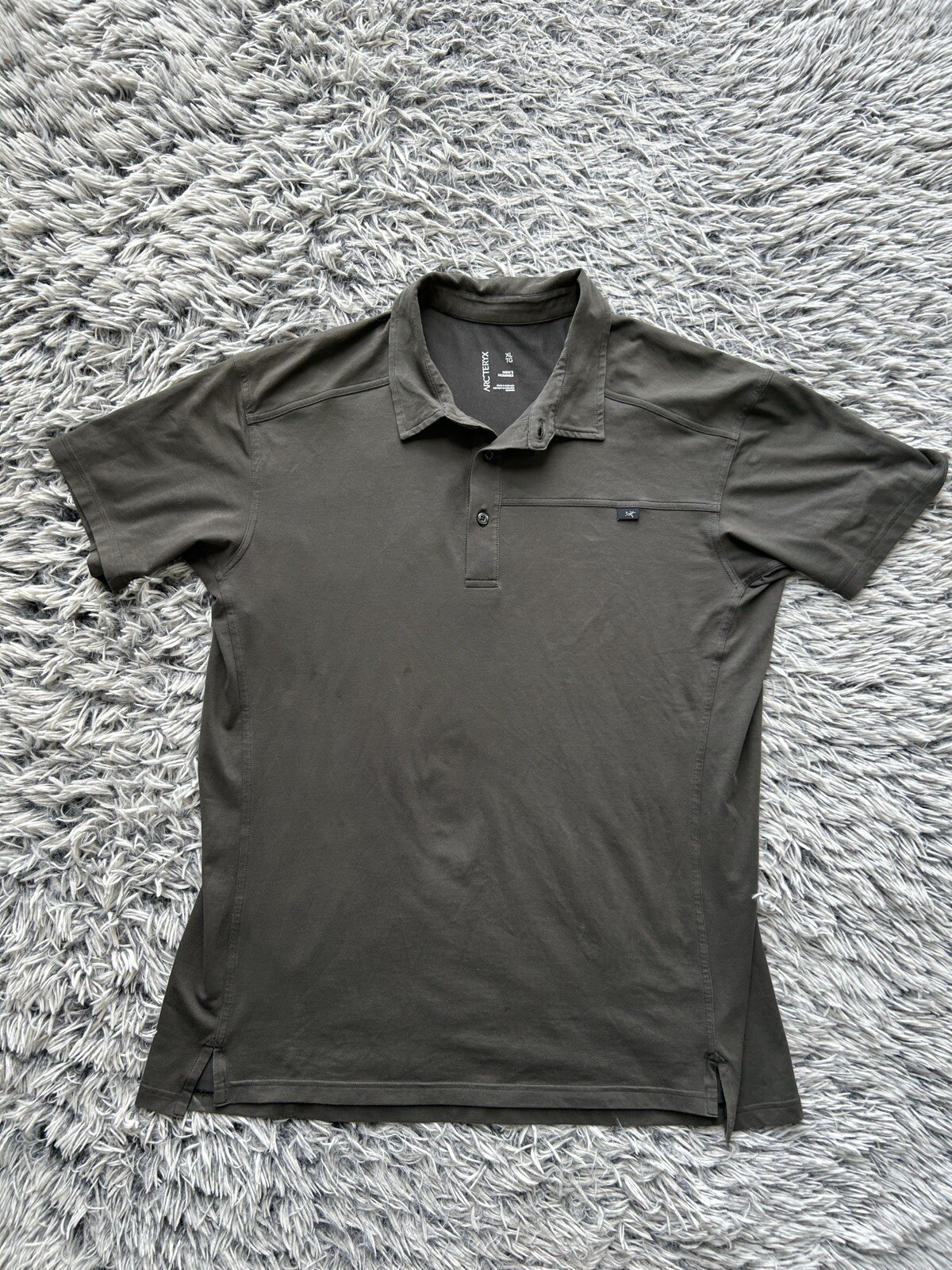 ARC'TERYX Polo Arcteryx Uomo XL Grigio Captive Golf Performance Elasticizzata Outdoor