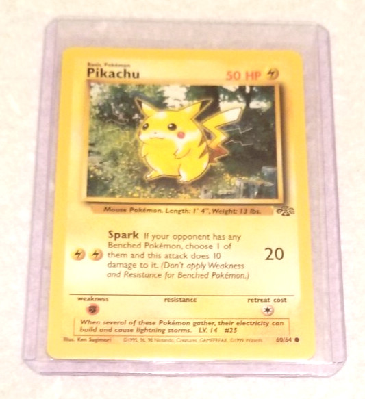 Pokémon Card Pikachu - 60/64 - Jungle - Unlimited - Vintage - Near Mint - 1999