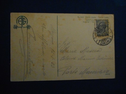 CARTOLINA Vintage SALUTI DALL'ALTA VAL D'USSEGLIO/Passo Martelli- Viaggiata 1923 - Picture 2 of 2