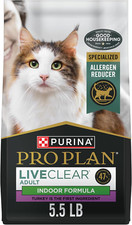 Purina Pro Plan Indoor Cat Food Liveclear Cat Allergen Reducing Turkey and Rice