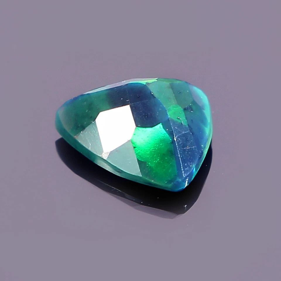 Opal Natural Black Ethiopiani 1.10 Ct.Facered Cut Trillion Loose Gemstone 9X8mm - Image 2 of 2