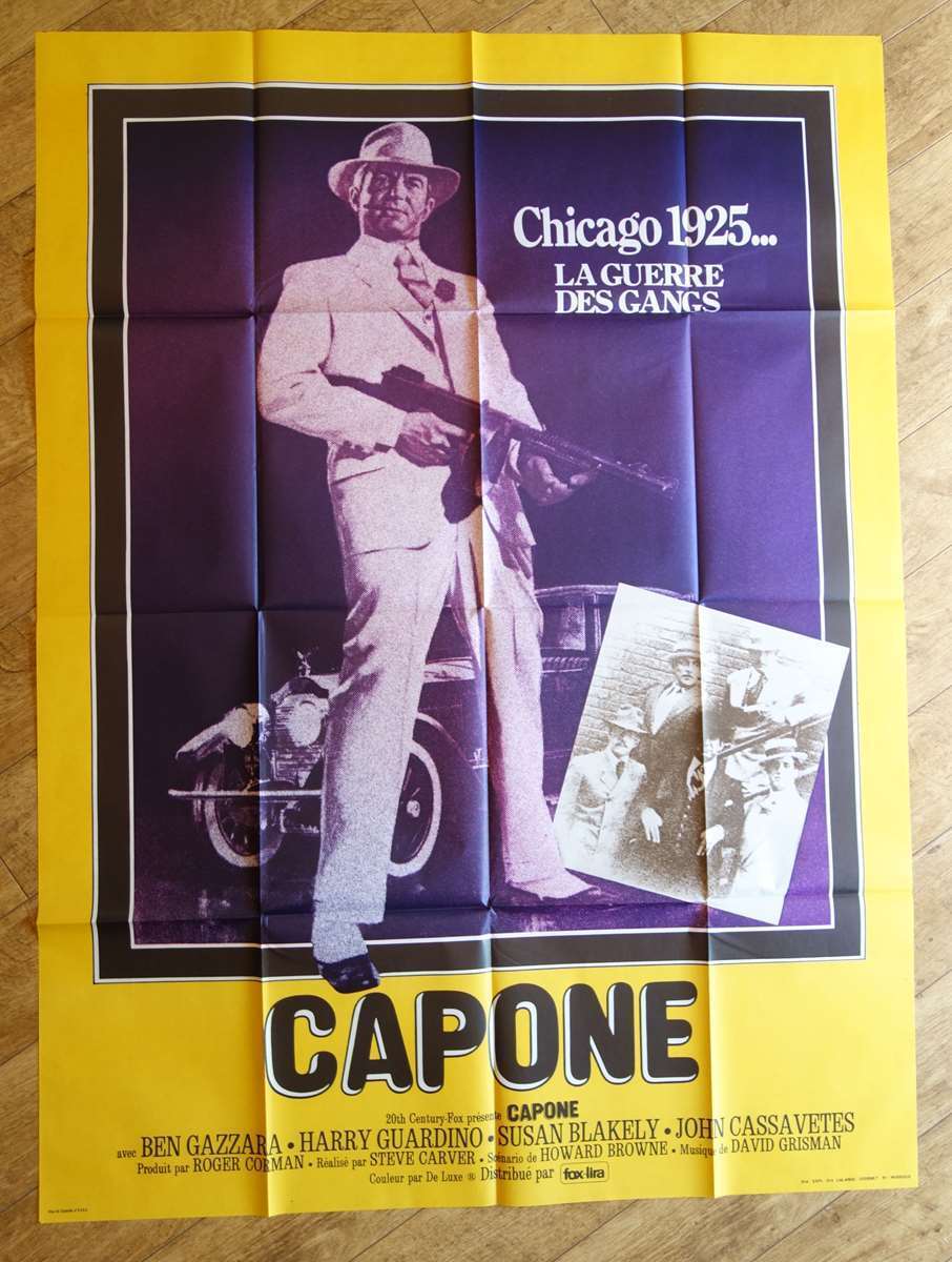 CAPONE Sylvester Stallone Chicago original french LARGE movie poster  '75