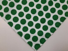 Dog Bandana, Tie On, Green and White, Polka Dots, St. Patrick's Day, L