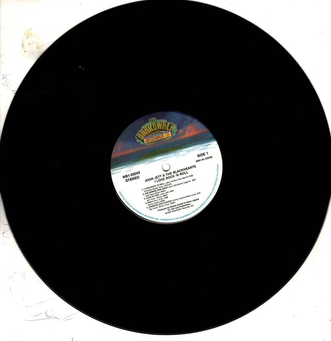 Joan Jett & the Blackhearts LP, Boardwalk, 1987, NB1-33243