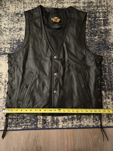 Harley Davidson Motorcycles - American Legend - Gilet in pelle taglia grande ottime condizioni - Foto 17 di 23