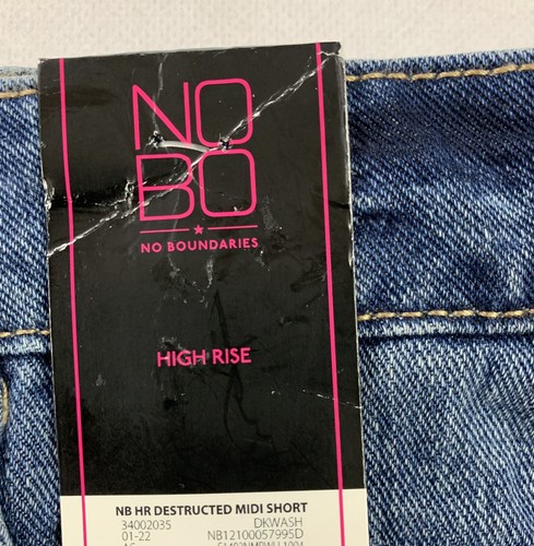 No Boundaries Juniors/Women's Factory Distressed Denim Shorts Size: 21 (41X4) - Picture 3 of 7