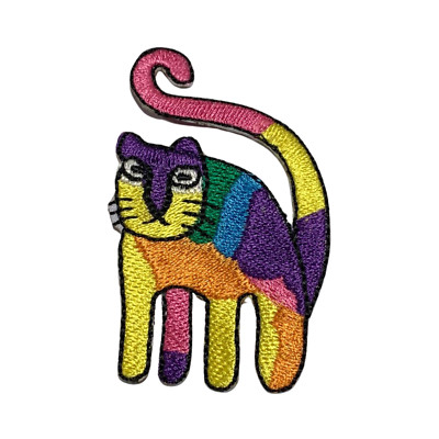 Süße farbige volle Katze Stickerei Patch Aufbügeln Aufnähen Abzeichen Applikation Jacke Jeans