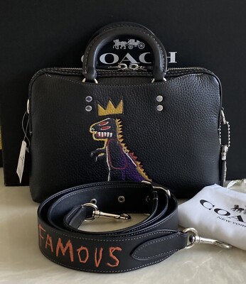 NWT COACH X JEAN BASQUIAT BLACK SLIM BRIEF 25 ROGUE 7035 RARE! | eBay