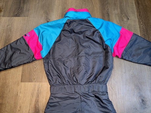 Vtg Nevica Ski Suit One Piece Snowsuit Snow Bib Apres Full Zip 1980s Womens 10 - Picture 20 of 24