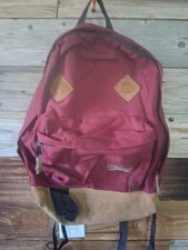 Vintage Outdoor Products Leather Bottom School Backpack Maroon Made In USA