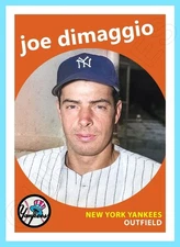 Joe Dimaggio Custom Made Art Card New York Yankees 1959 Style