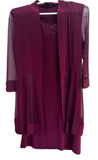 R&M Richards Burgundy Dress Size Small Sequins