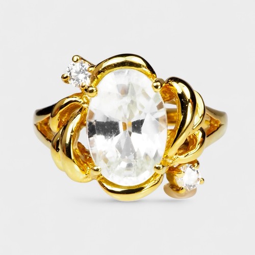 Luminous White Zircon Oval 3.45Ct 925 Sterling Silver Finish Fine Jewelry Rings - Picture 2 of 9