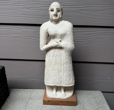 1954 Mid Century Vintage Sumerian Worshipper Art Sculpture By Alva Studios