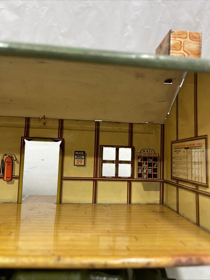 Винтажная оловянная игрушка-конструктор Marx для штаб-квартиры армии США T3-21 литография - Изображение 3 из 4