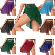 Womens Dress One-piece Dancewear Latin Skirt Samba Dance Irregular Lyrical Hem