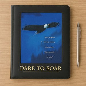 Vintage 1998 Successories “Dare to Soar” Padfolio Folder Eagle